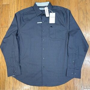 Tommy Bahama Men’s Size M Shirt Sarasota Stretch Ventura Isles Navy LS New $138